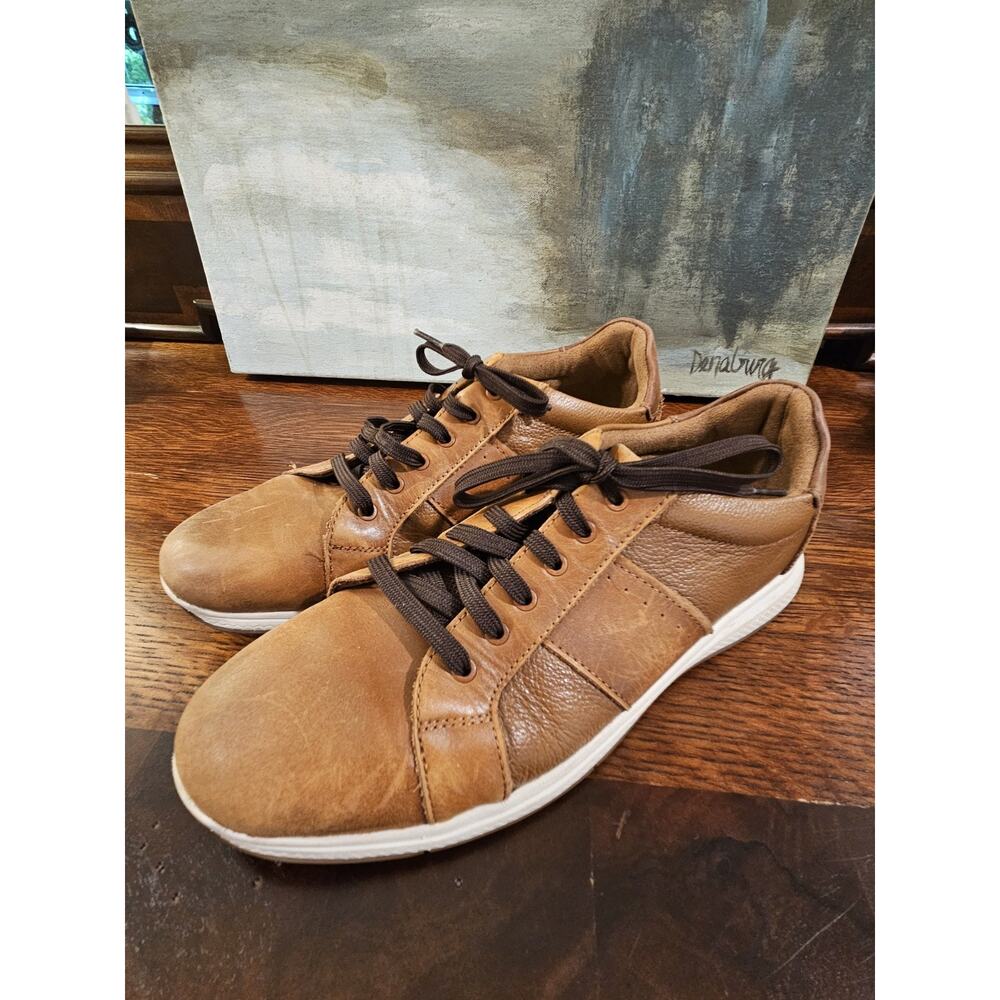 Boys Florsheim Shoes Great Lakes Lace to Toe Sneaker - Cognac Leather, Size 7 US